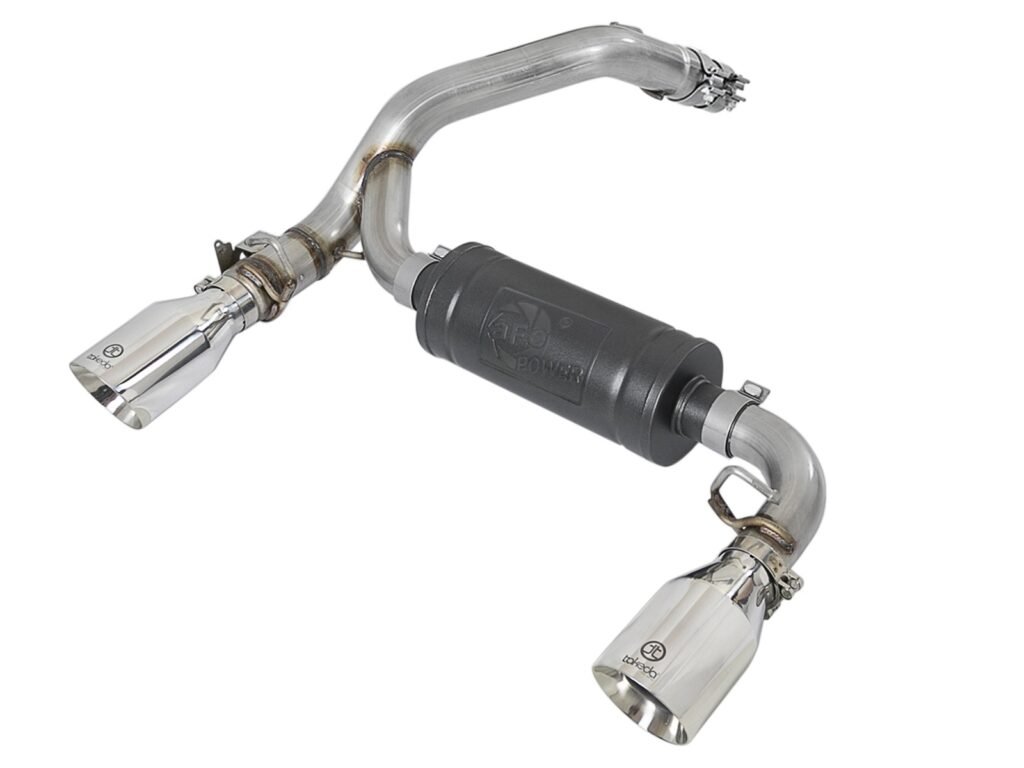 Axle back exhaust system