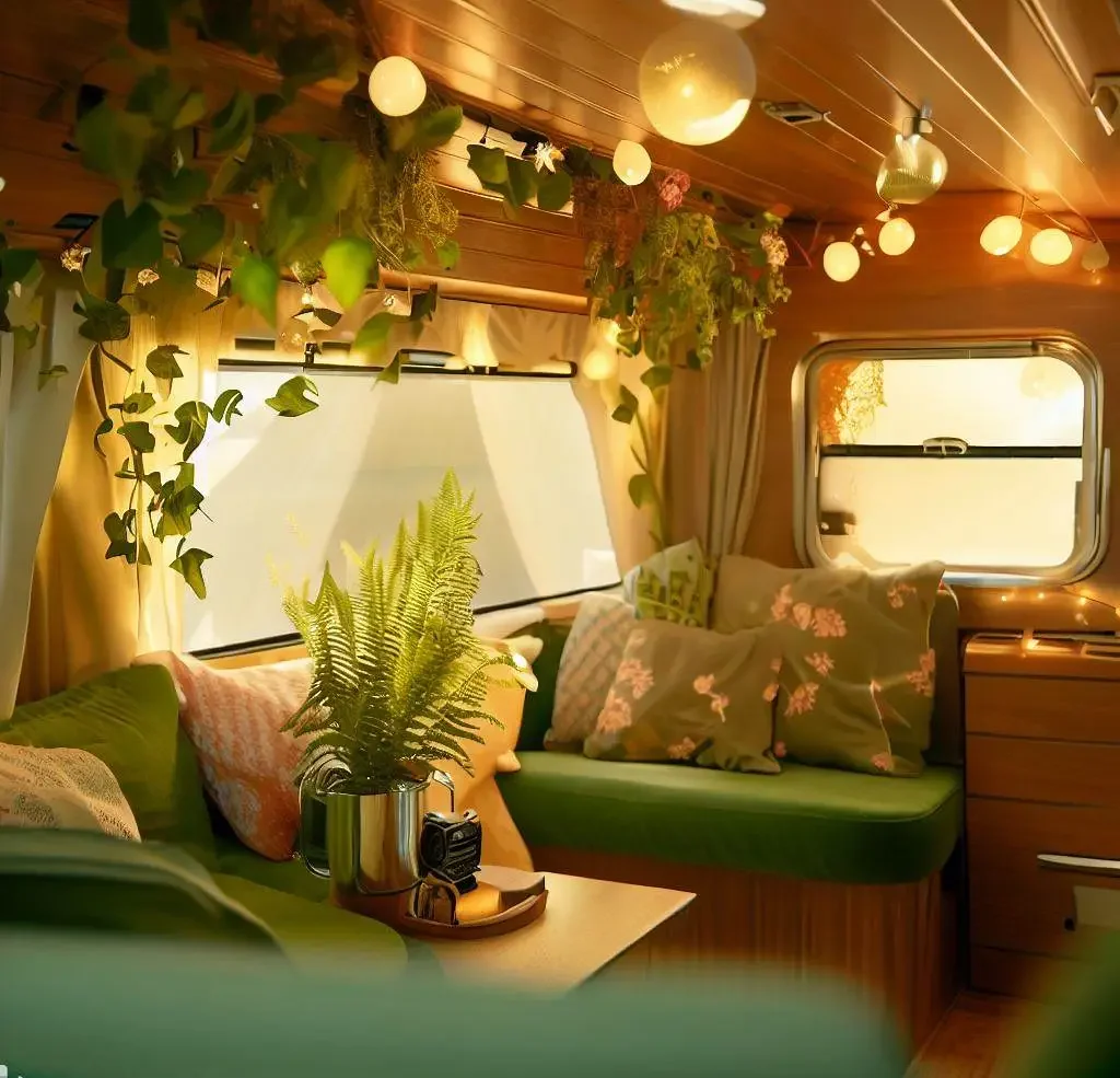 Greenery camping interior design