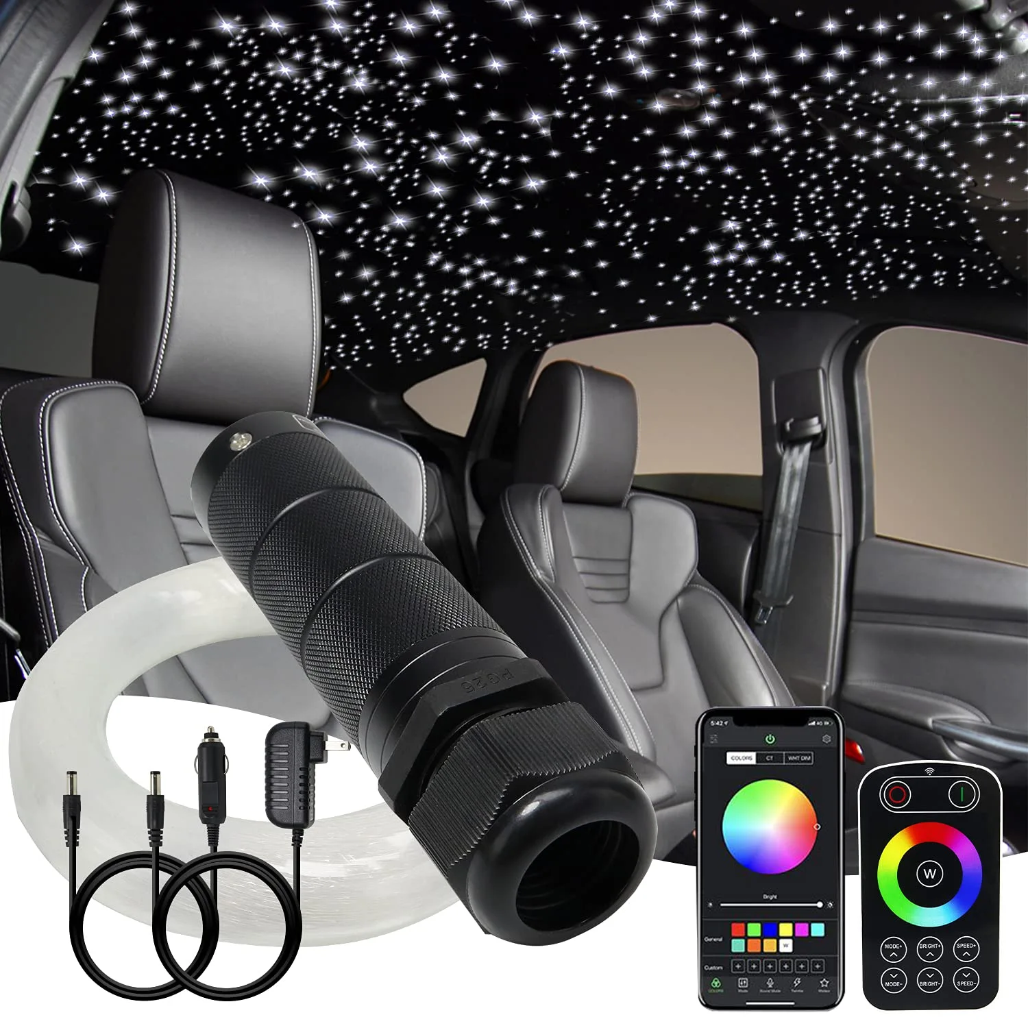 sparkling led lights for car interior ceiling