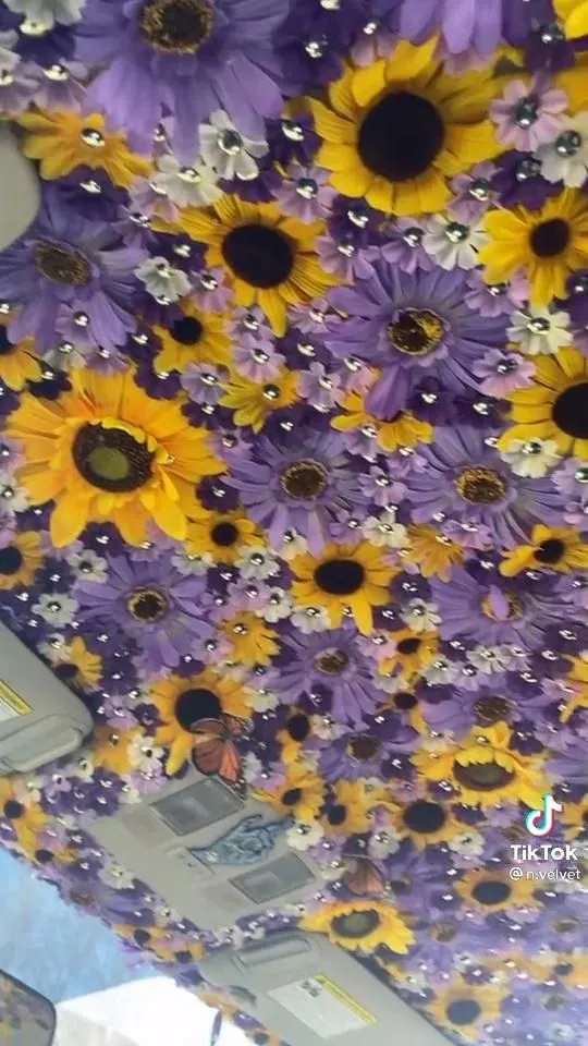 Floral car ceiling decorations for women